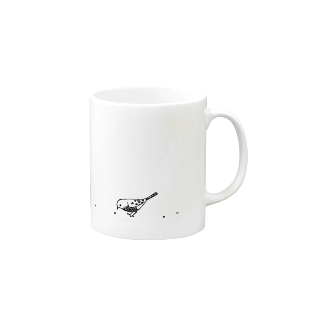 せきれいのせきれい Mug :right side of the handle