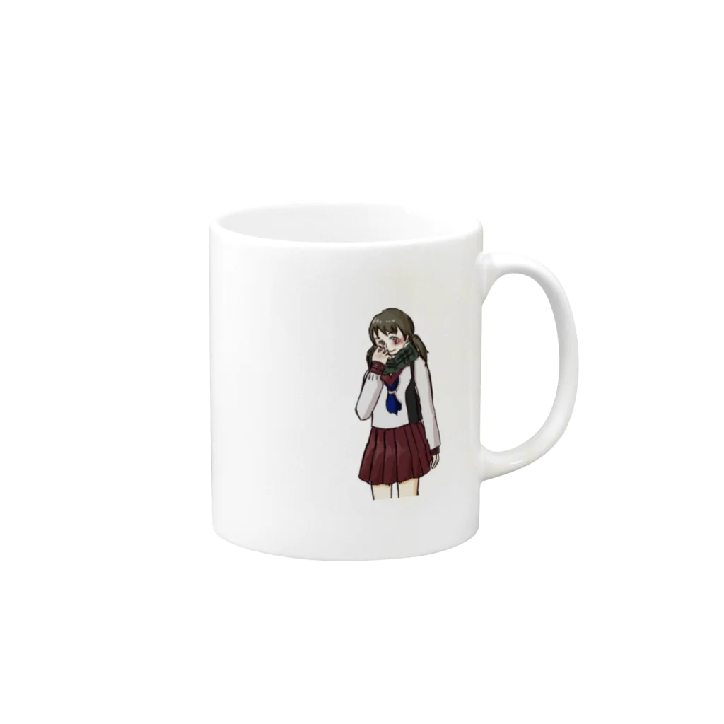 紅のセーラー服ちゃん Mug :right side of the handle