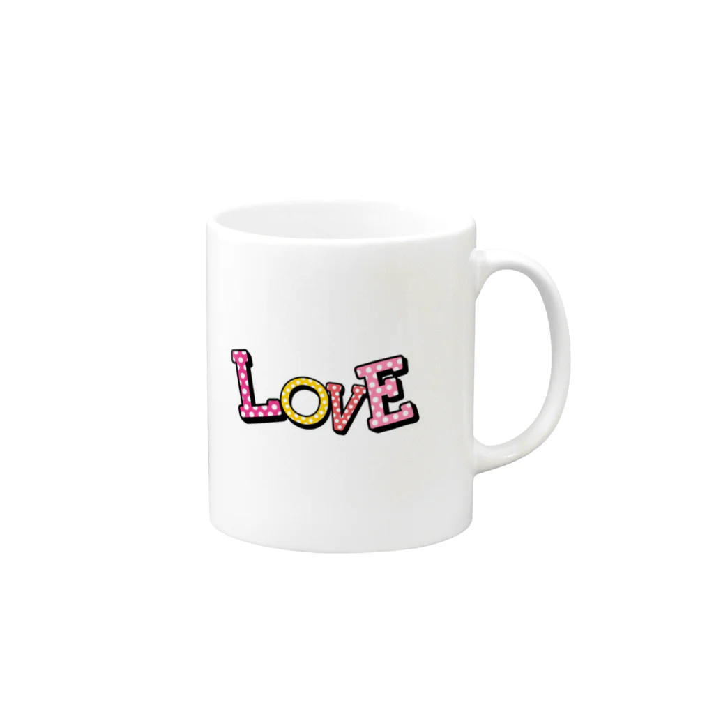 ♡trendy-girl♡のカラフルロゴ[LOVE] Mug :right side of the handle