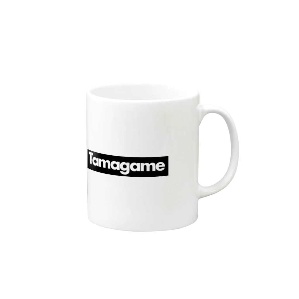 tamagame777のtamagameボックスロゴ黒 Mug :right side of the handle