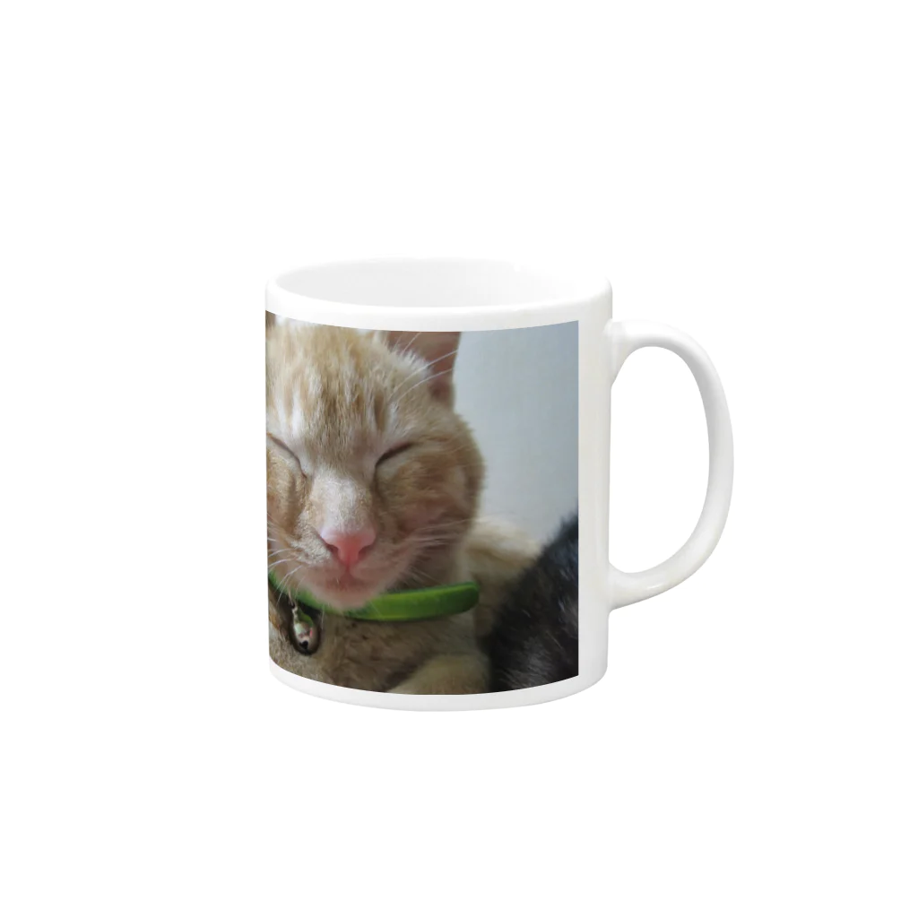 猫充商店のギリ起きてます。はく Mug :right side of the handle