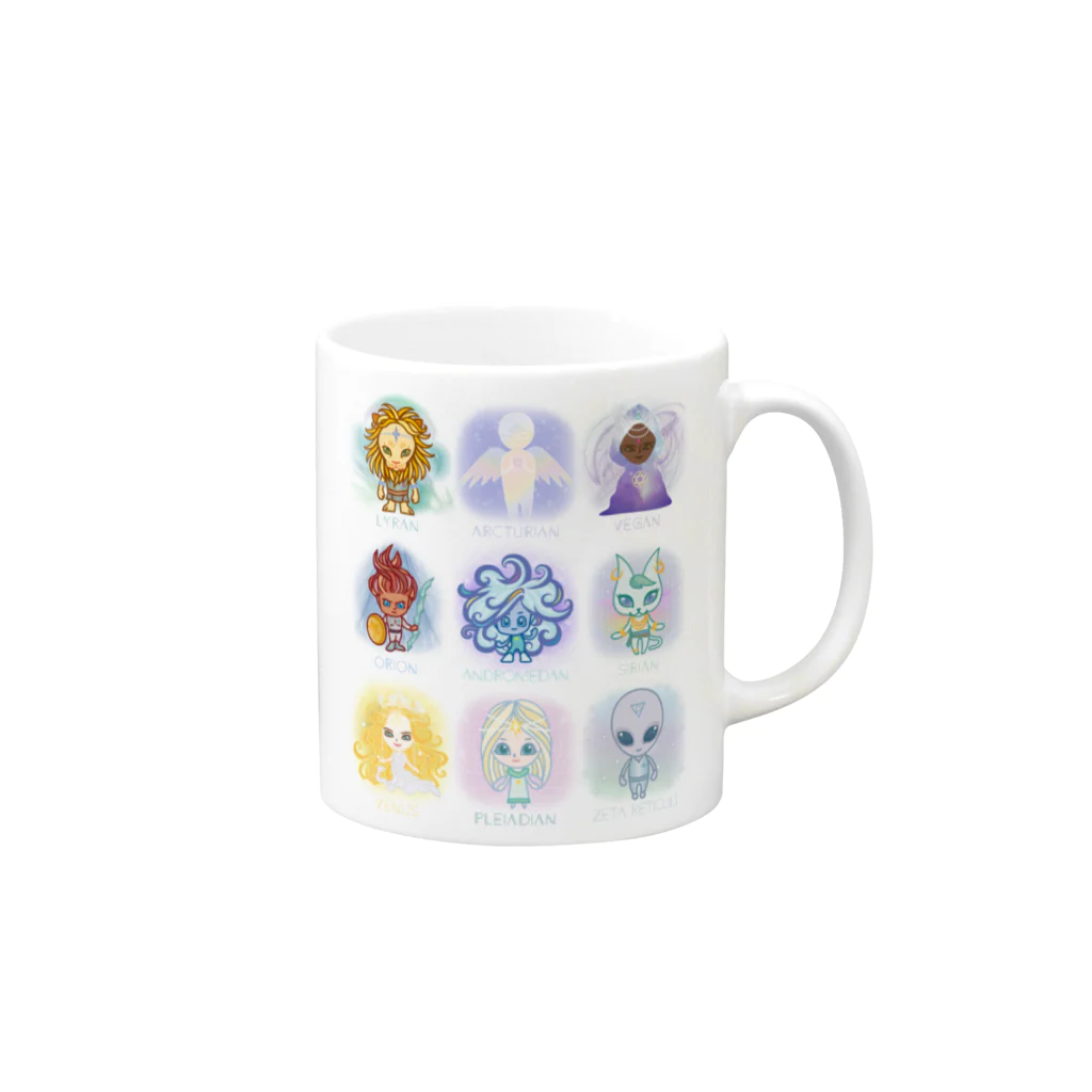 alpacca-creativeのThe Starseed（ザ・スターシード） Mug :right side of the handle