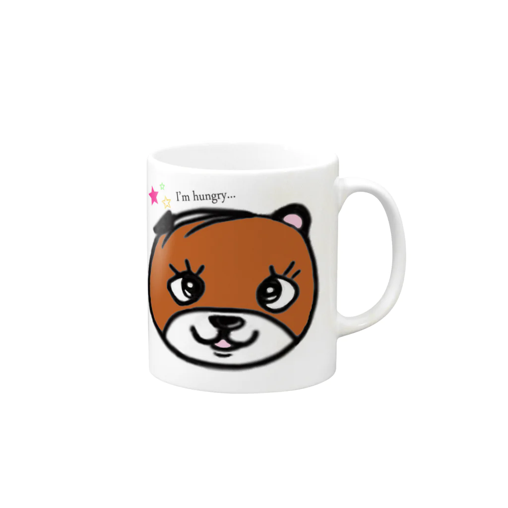 くまの洋服屋のハングリーくまちゃんのマグカップ Mug :right side of the handle