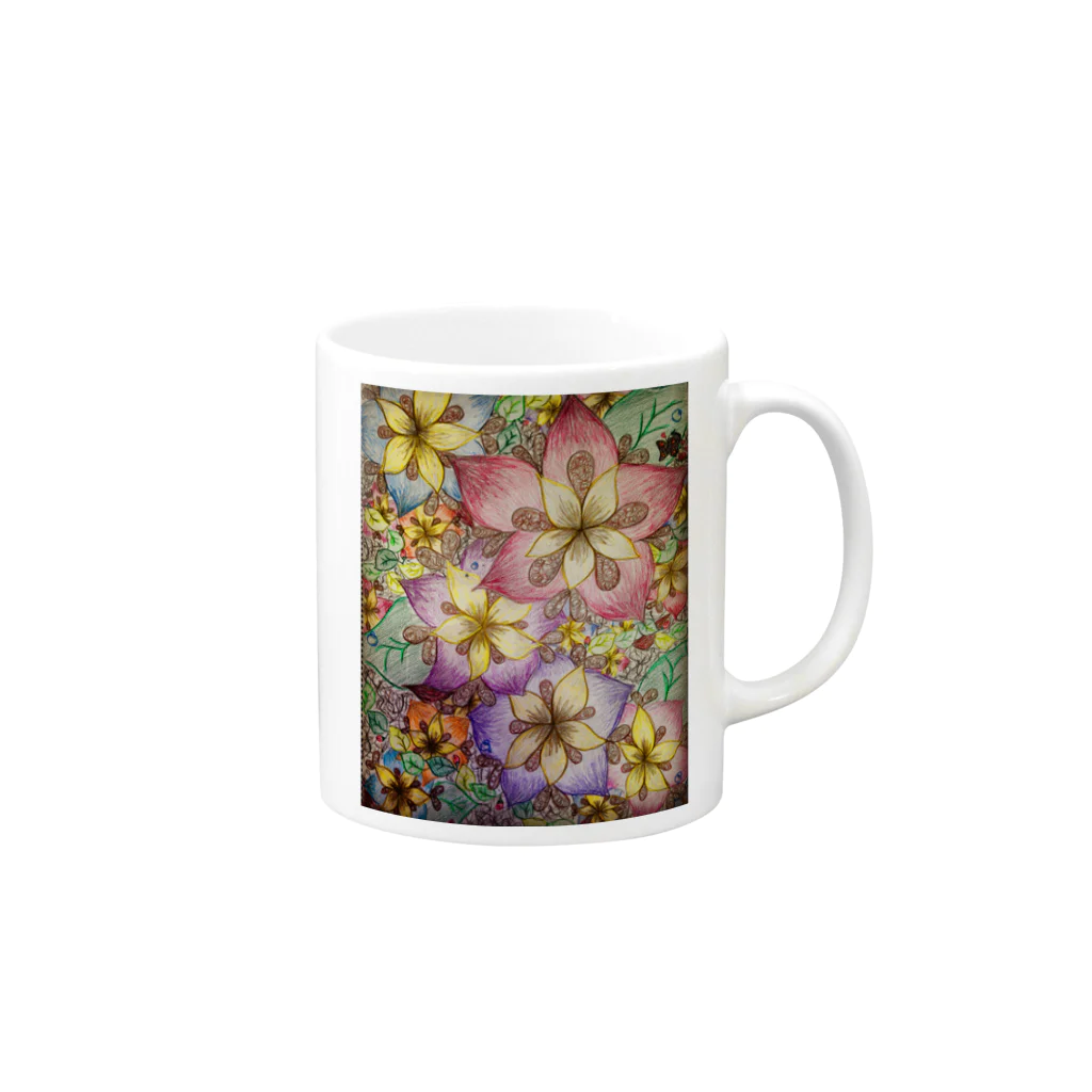 alajasのHappiness flowers  Mug :right side of the handle