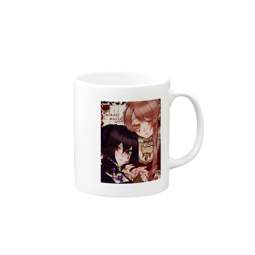 ℳ‌𝒪‌𝒩‌𝒪🥀のアンティークちっく😇🦇 Mug :right side of the handle