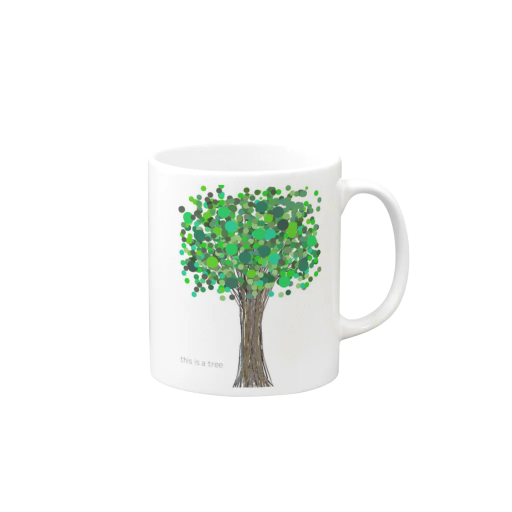 多分木ですのThis is a tree Mug :right side of the handle