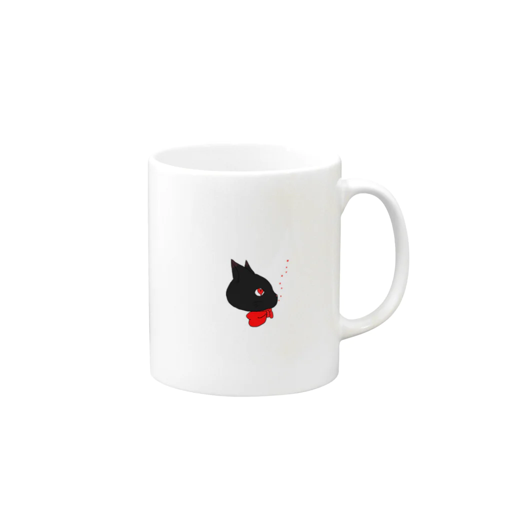 パルカのはーとくろねこ Mug :right side of the handle