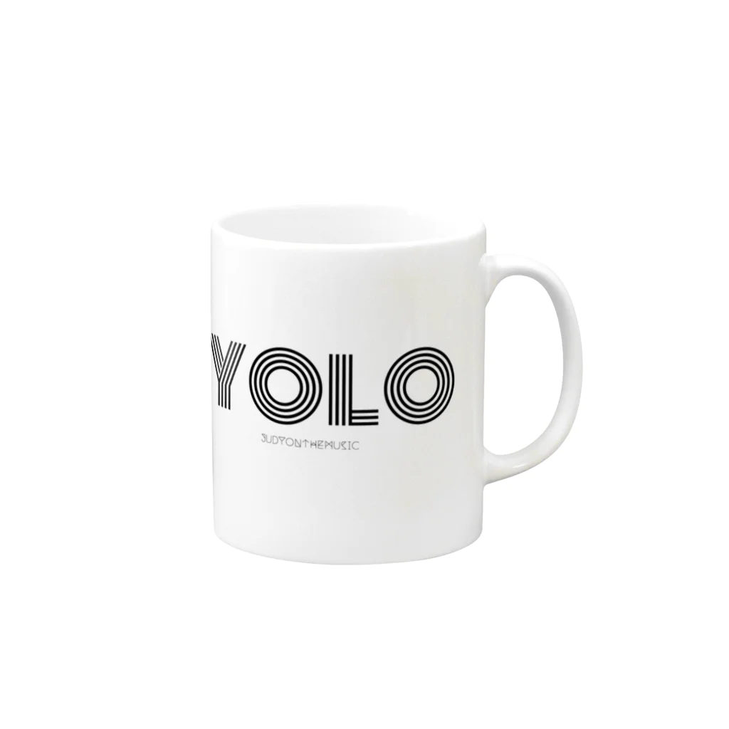 judyonthemusicのYOLO black Mug :right side of the handle