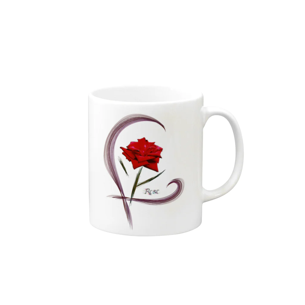 BLACKANDWHITEのRose Mug :right side of the handle