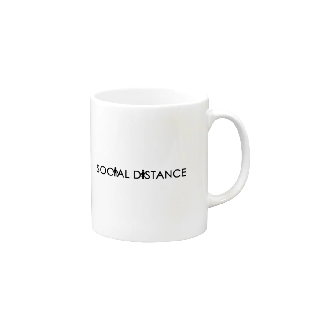 fukuchansannのショップのSOCiAL DiSTANCE~男女~ Mug :right side of the handle