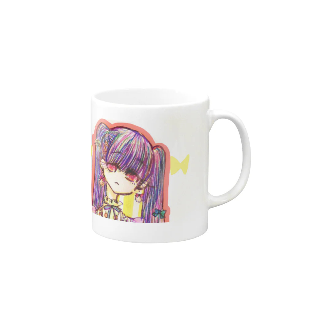 eye_のりぼん Mug :right side of the handle