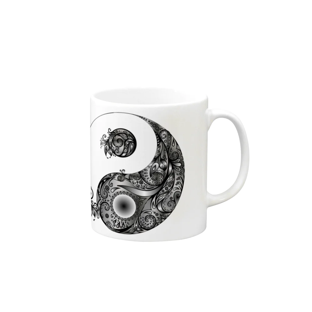 Drecome_Designの太陰太極図 Mug :right side of the handle