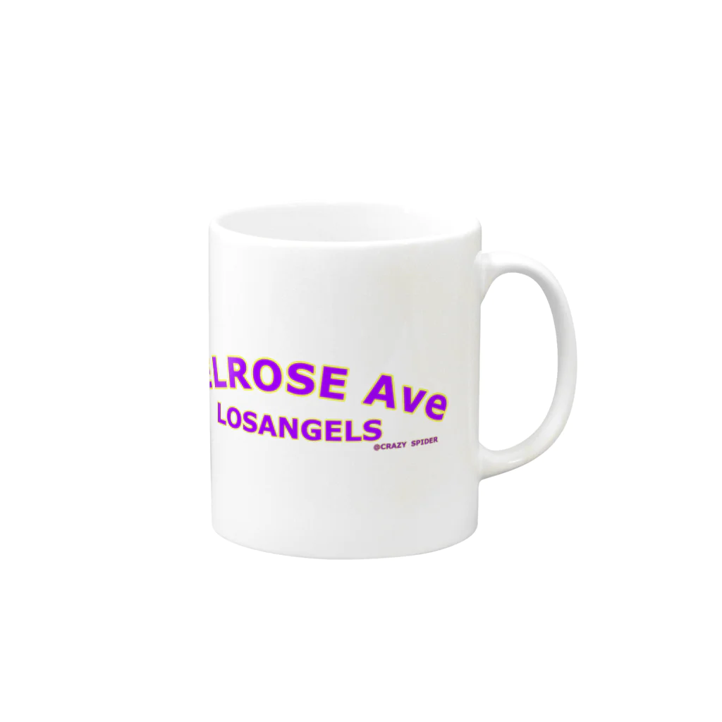 CRAZY SPIDER ROOMのMELROSE Ave LOSANGELS  Mug :right side of the handle