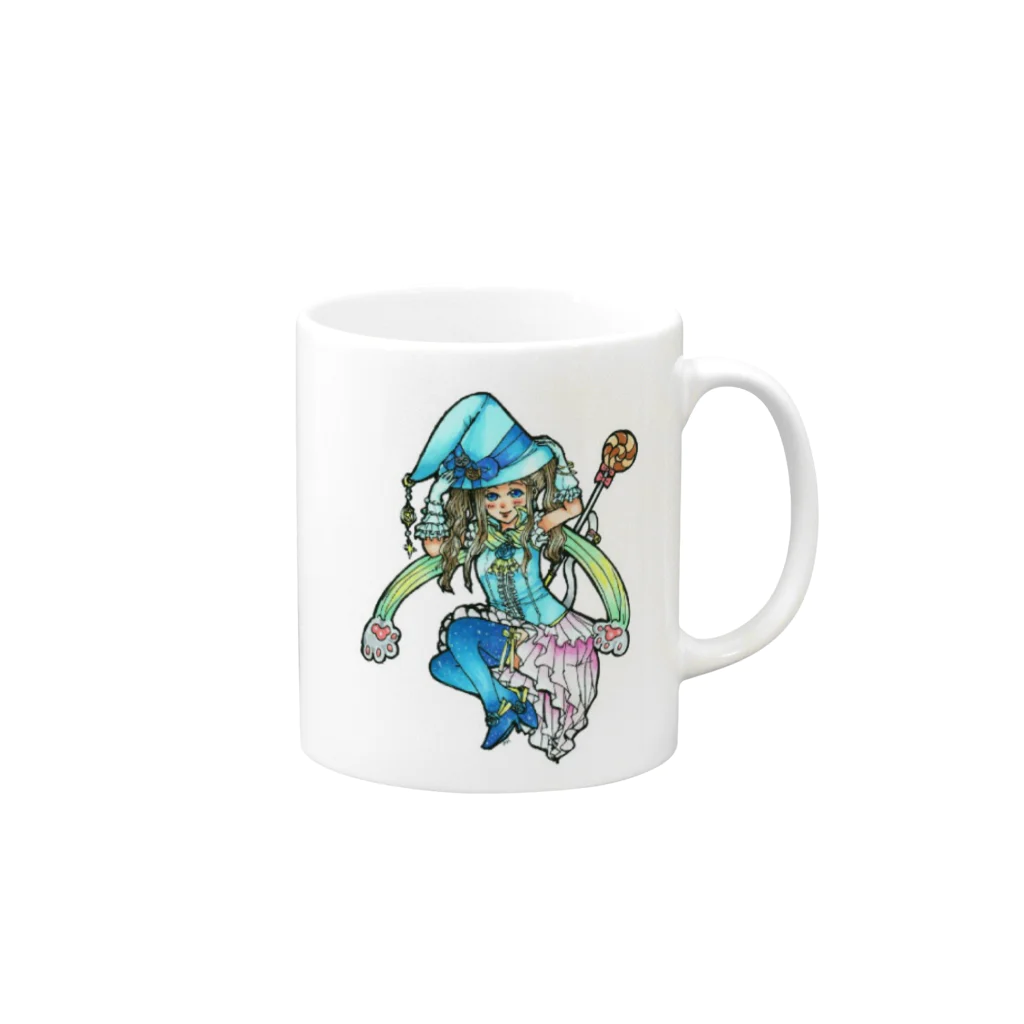 miku'ꜱGallery星猫の魔法少女miku✨ Mug :right side of the handle