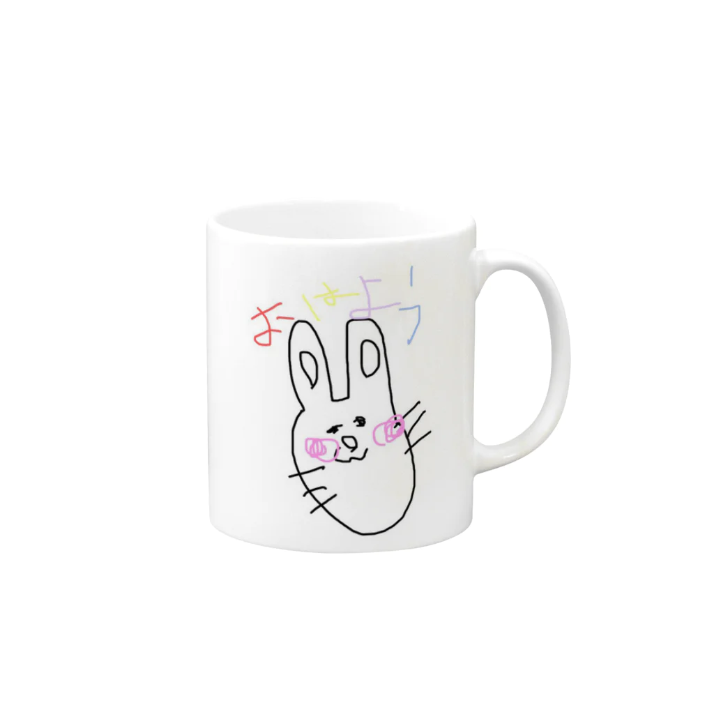 歳はとらない田中パンダ次郎のおはよれよれうさぎ Mug :right side of the handle