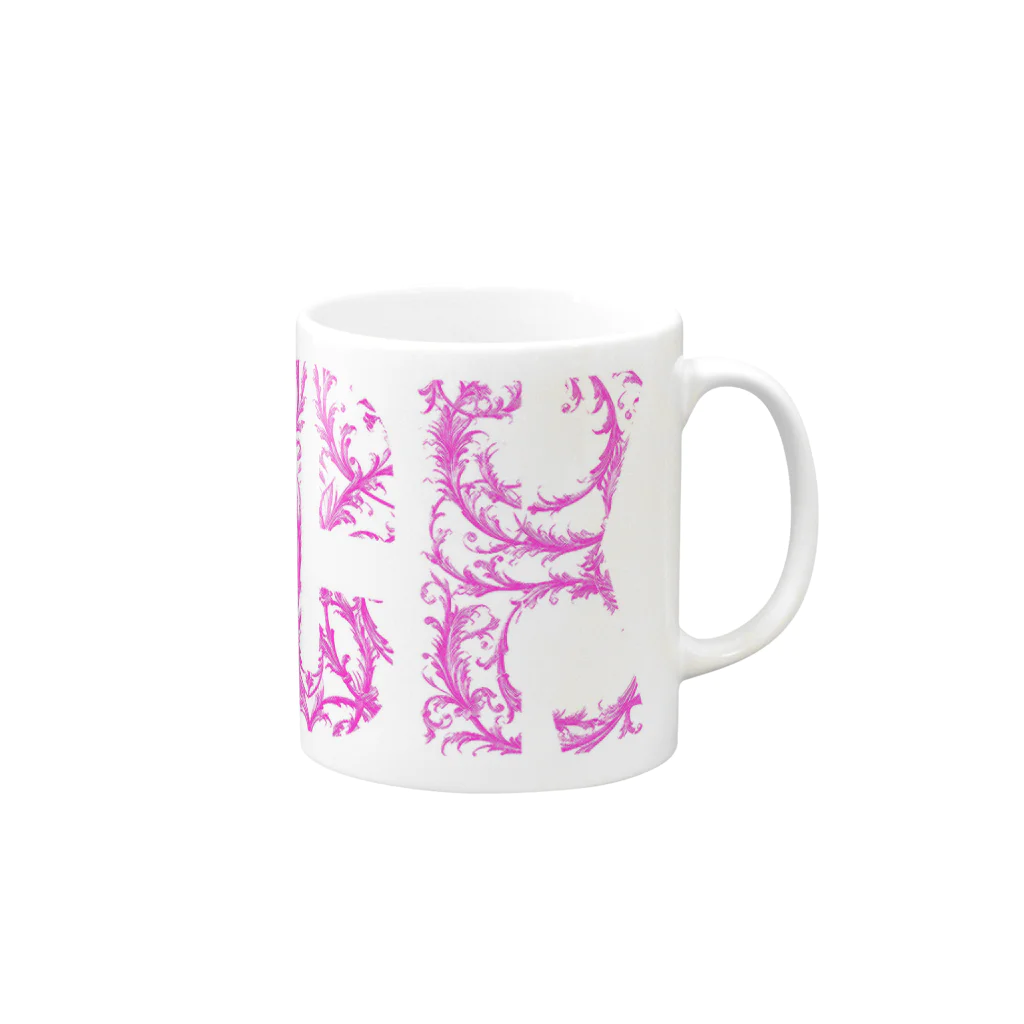 tock.のtock no cup pink Mug :right side of the handle