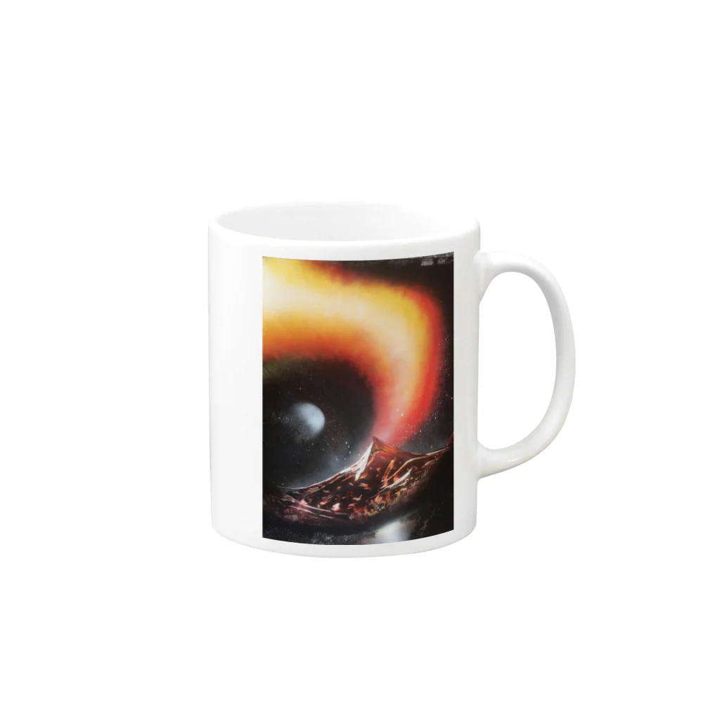 ☆ファイター☆の火山 Mug :right side of the handle