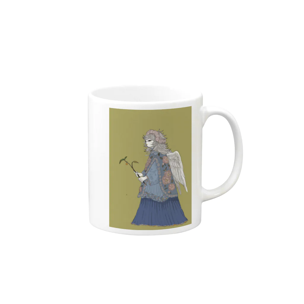 おなかの極意の鶯ちゃん Mug :right side of the handle