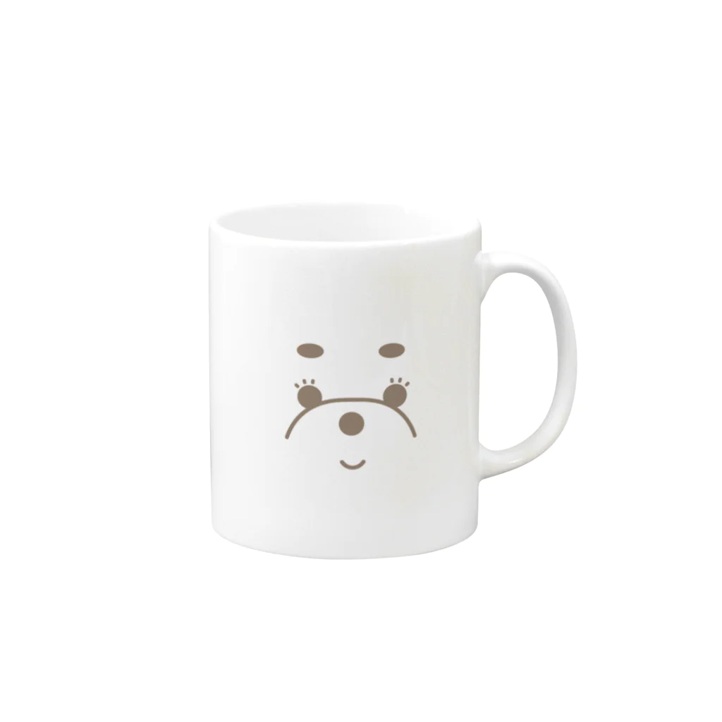 わたあめわんこしょっぷのほほえむ、わたあめわんこ Mug :right side of the handle