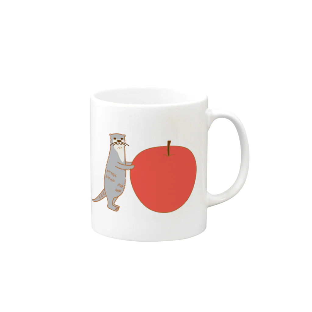 ソーメンズのかわうそりんご Mug :right side of the handle