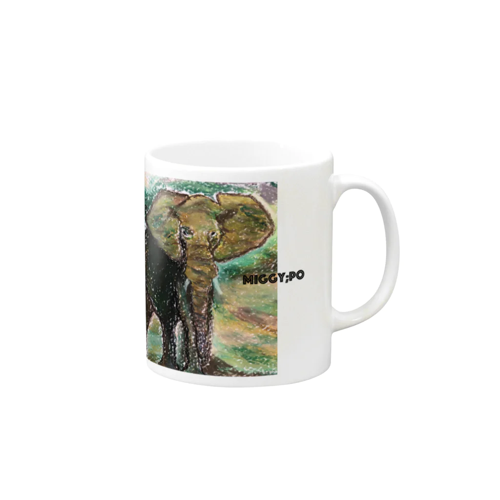 ミキアツシのElephant Mug :right side of the handle