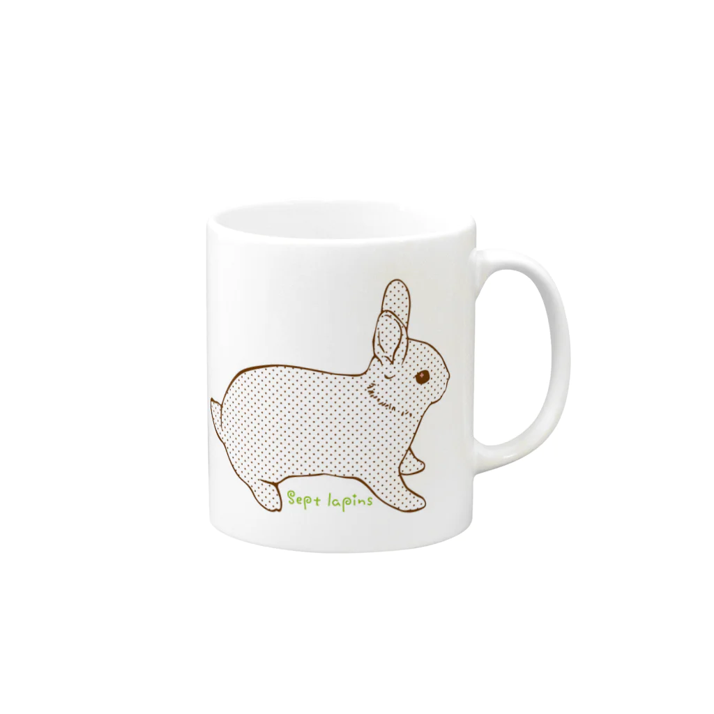 sept lapinsのpetit lapin Mug :right side of the handle