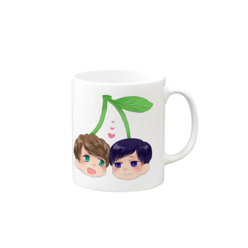 NORISHIOのりくまさくらんぼマグ Mug :right side of the handle