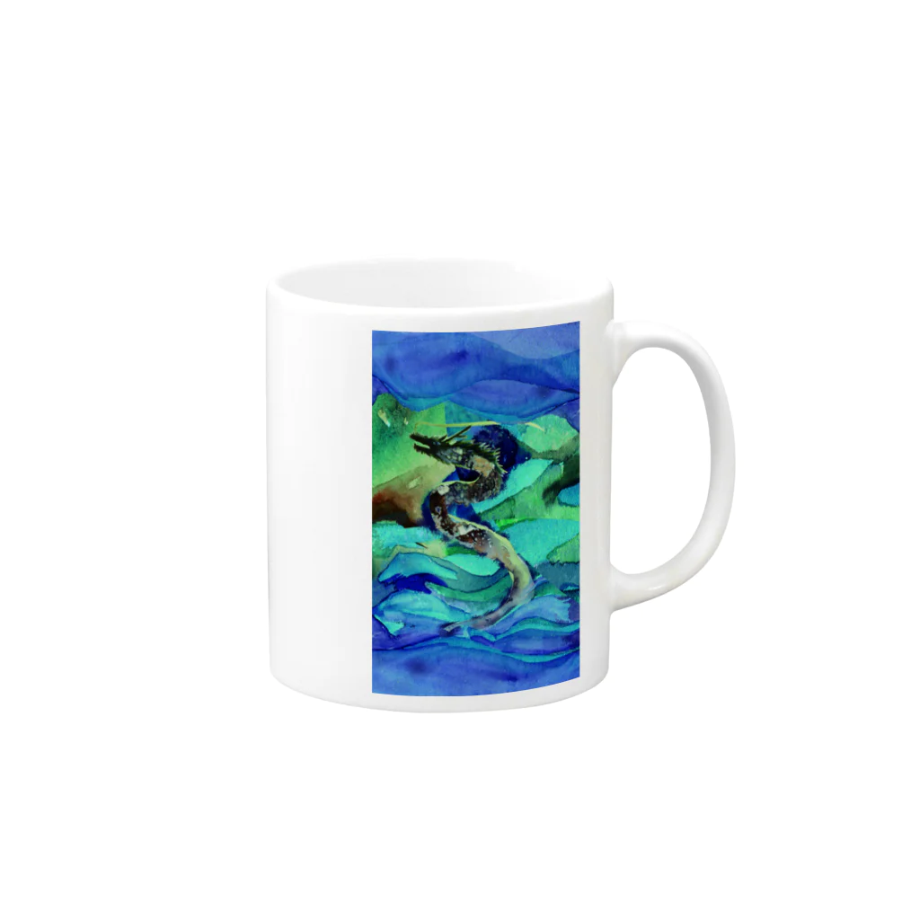 WAMI ARTの海千年(うみちとせ) Mug :right side of the handle