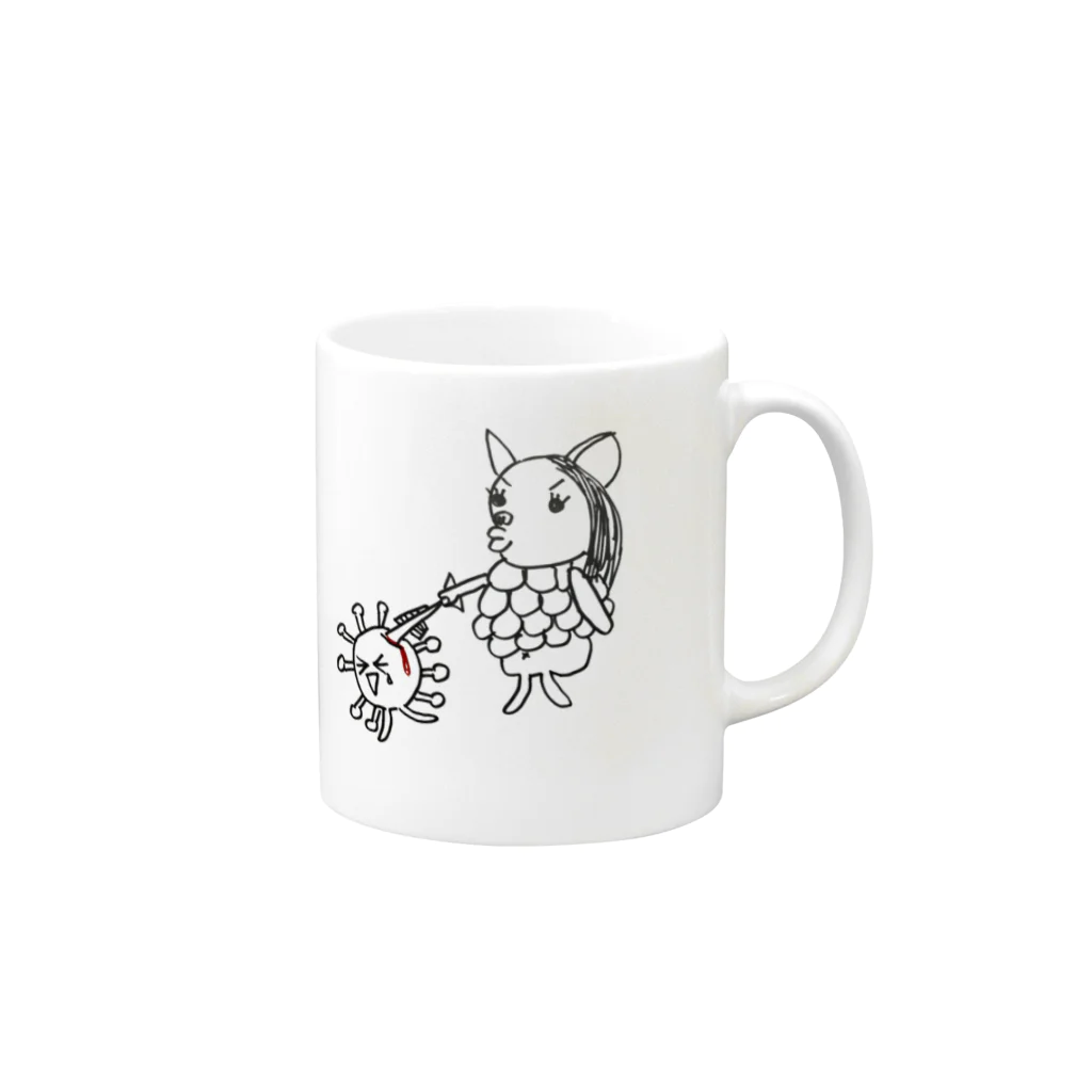 Sors-club-housEのvsコロナアマビエグッズ Mug :right side of the handle