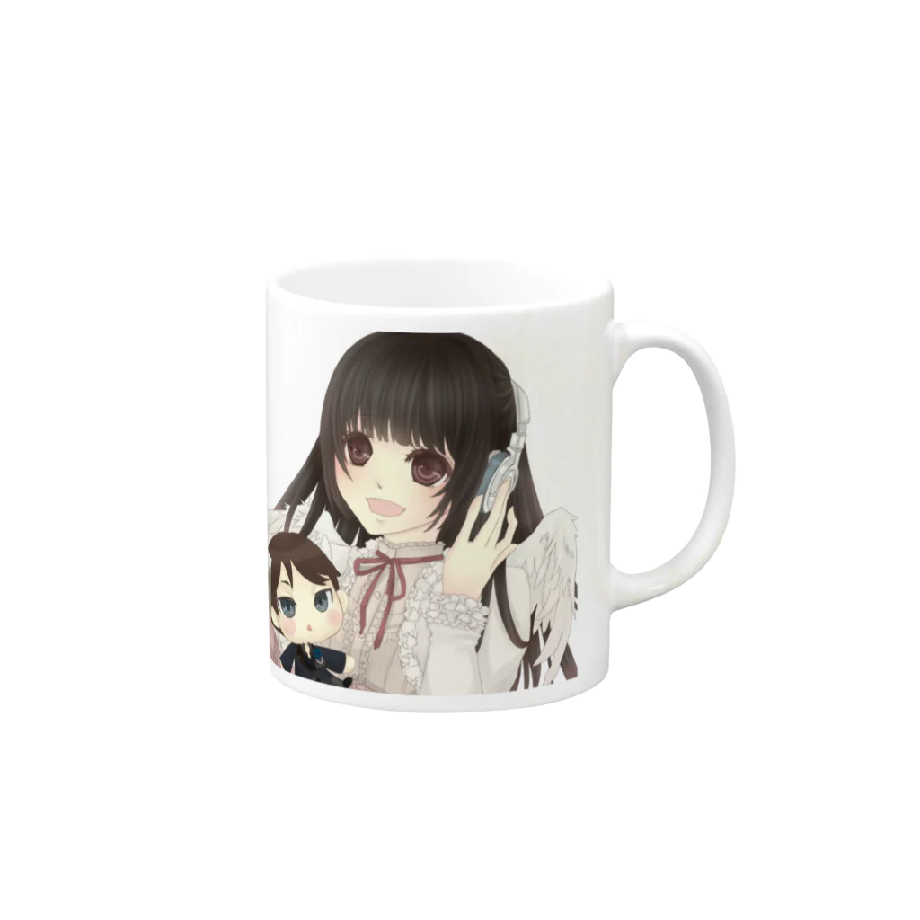 ❀天使色工房～咲良総司の小物やさん～❀の咲良ツイキャス公式デザイン Mug :right side of the handle