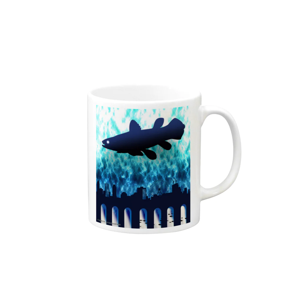 Phantom Plants shopのclaudite consciousness(シーラカンス) Mug :right side of the handle