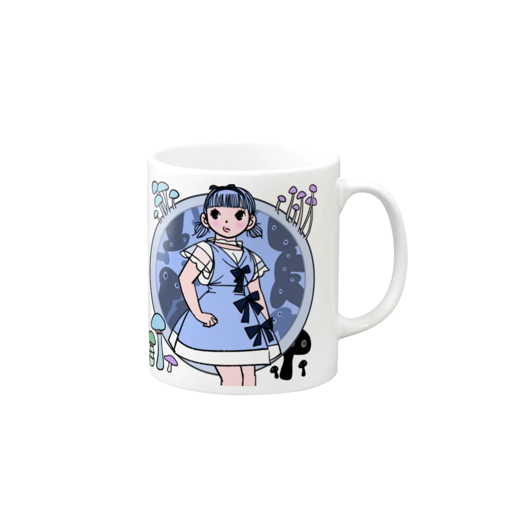 kaeruco(* 皿 *)のキノコ Mug :right side of the handle