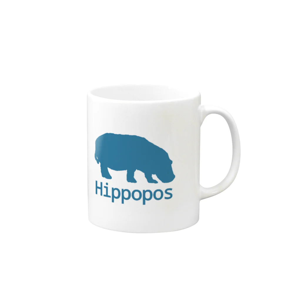 manabiyaのHippopos Mug :right side of the handle