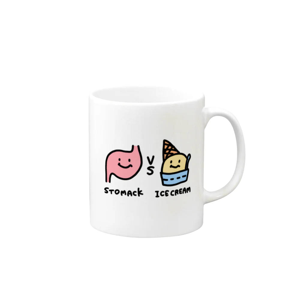 おれんじストアのストマックVSアイスクリーム Mug :right side of the handle