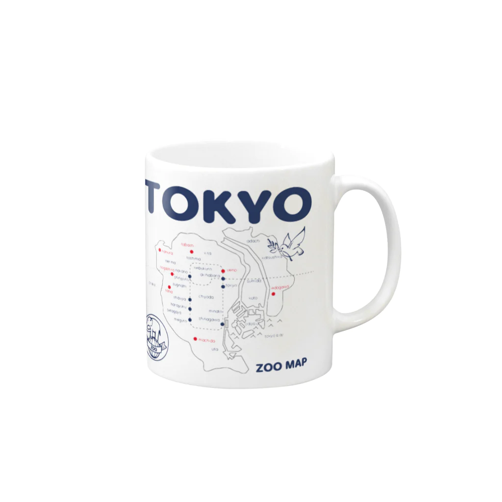 315deluxeの東京ZOO MAP Mug :right side of the handle