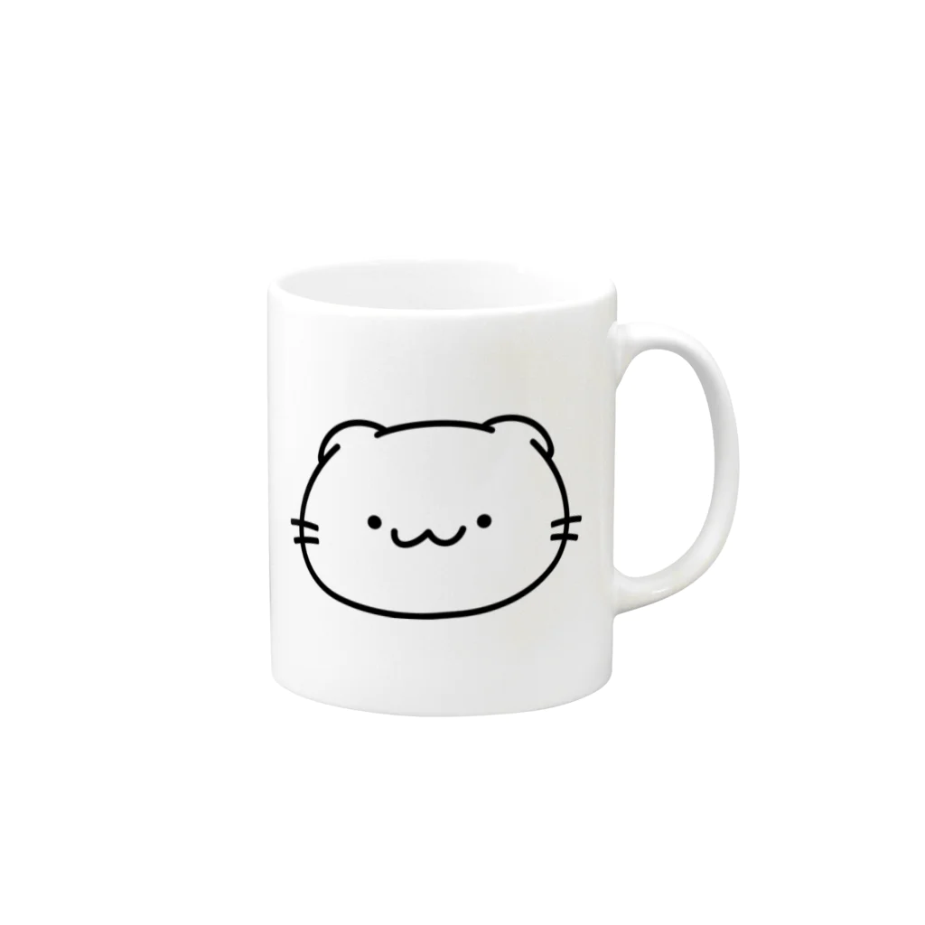 つむチャンネル＠まんまる猫のいつものつむシリーズ Mug :right side of the handle