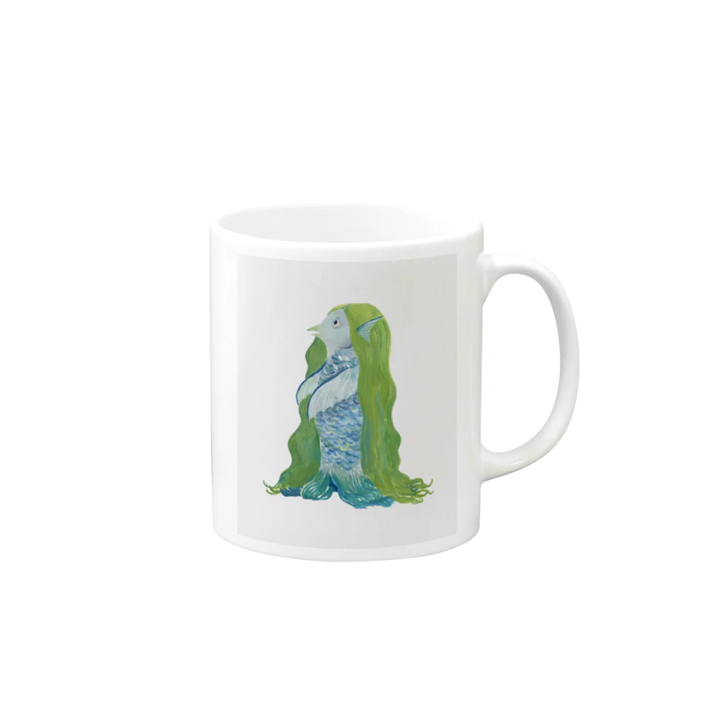 uouo のアマビエ Mug :right side of the handle