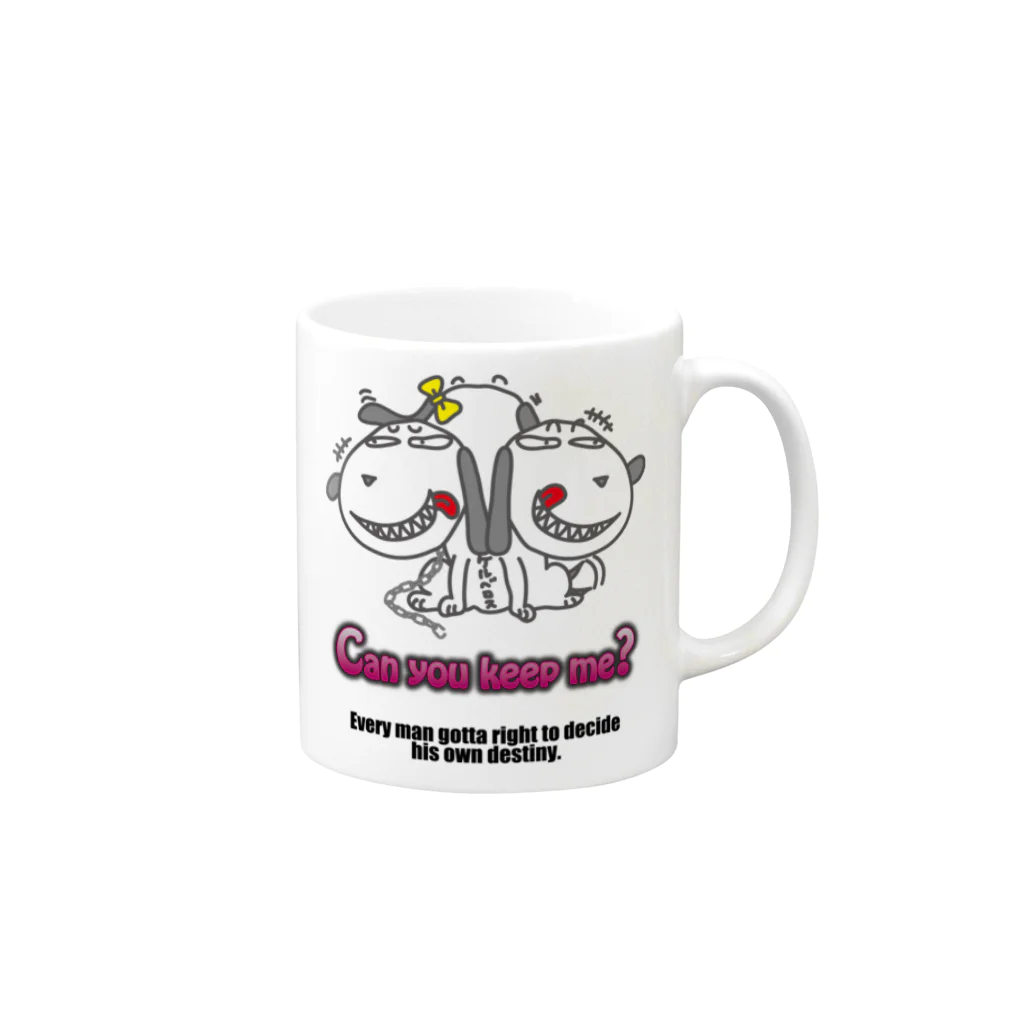 shimandamのCHIN-JU　シリーズ　犬？　２ Mug :right side of the handle