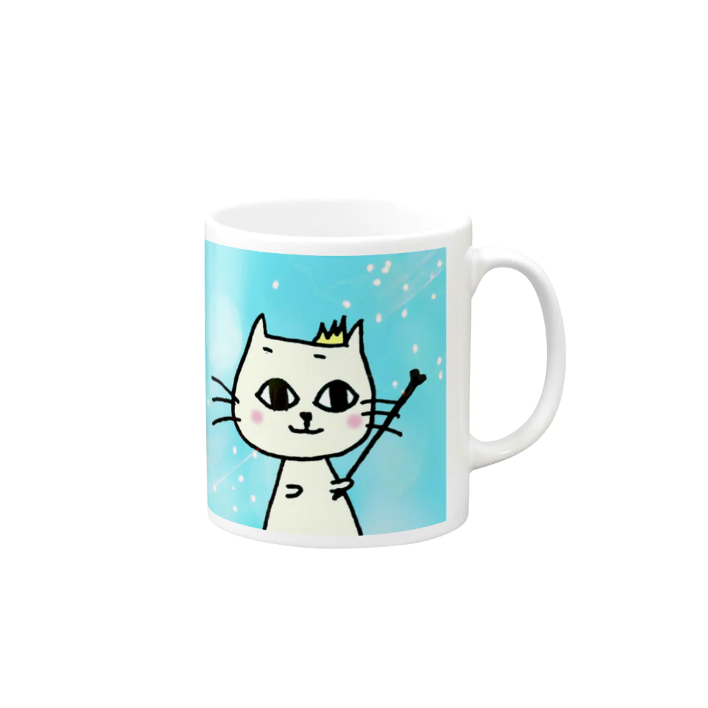 ララミねこ　のララミねこ Mug :right side of the handle