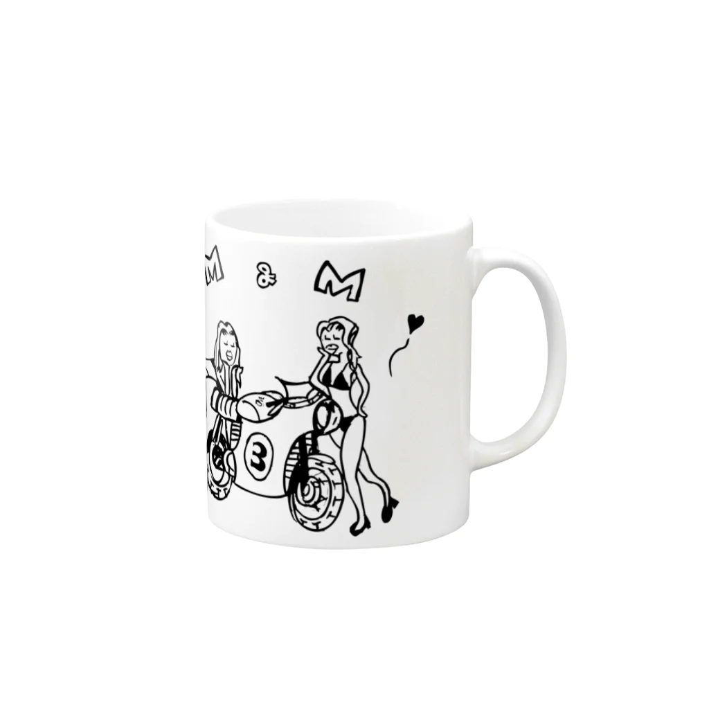 gaboの『まっ！！』猫 Mug :right side of the handle