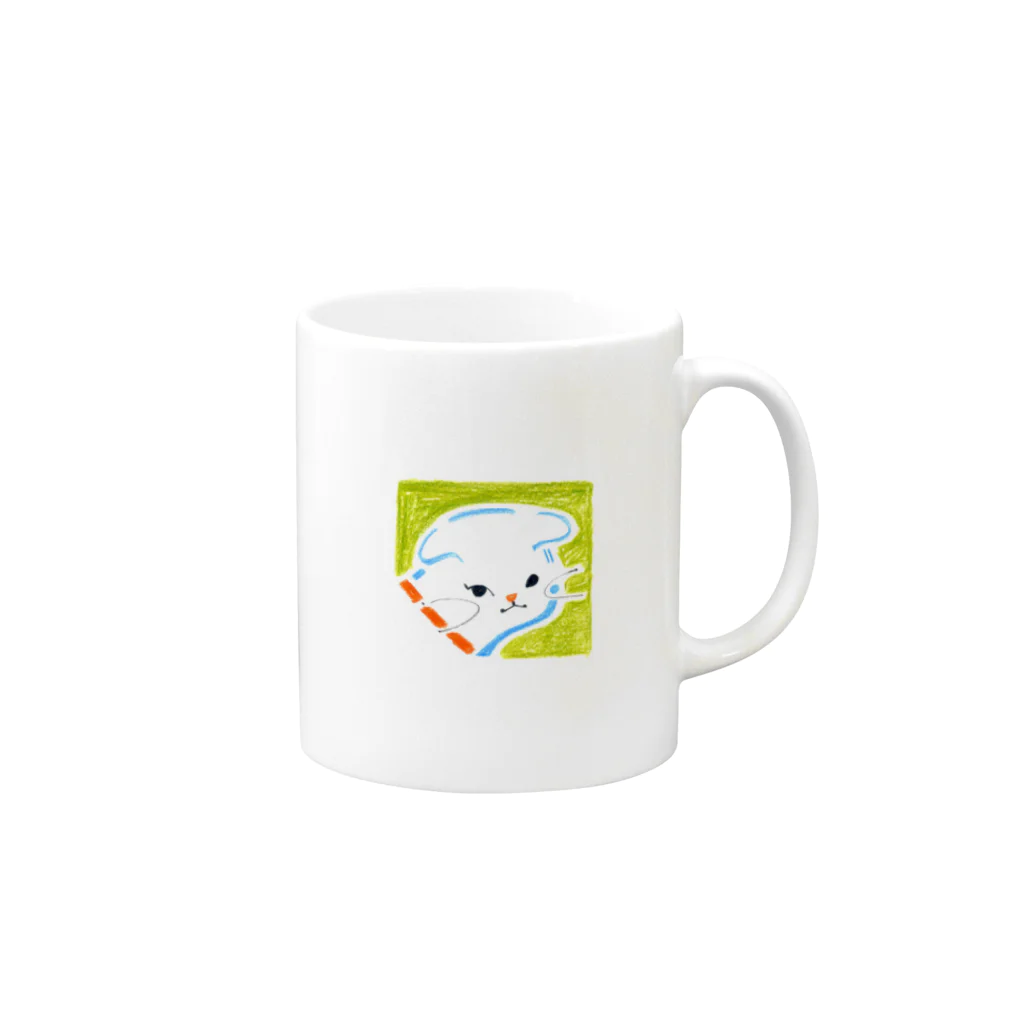 路地と芥子のおねこマグ Mug :right side of the handle