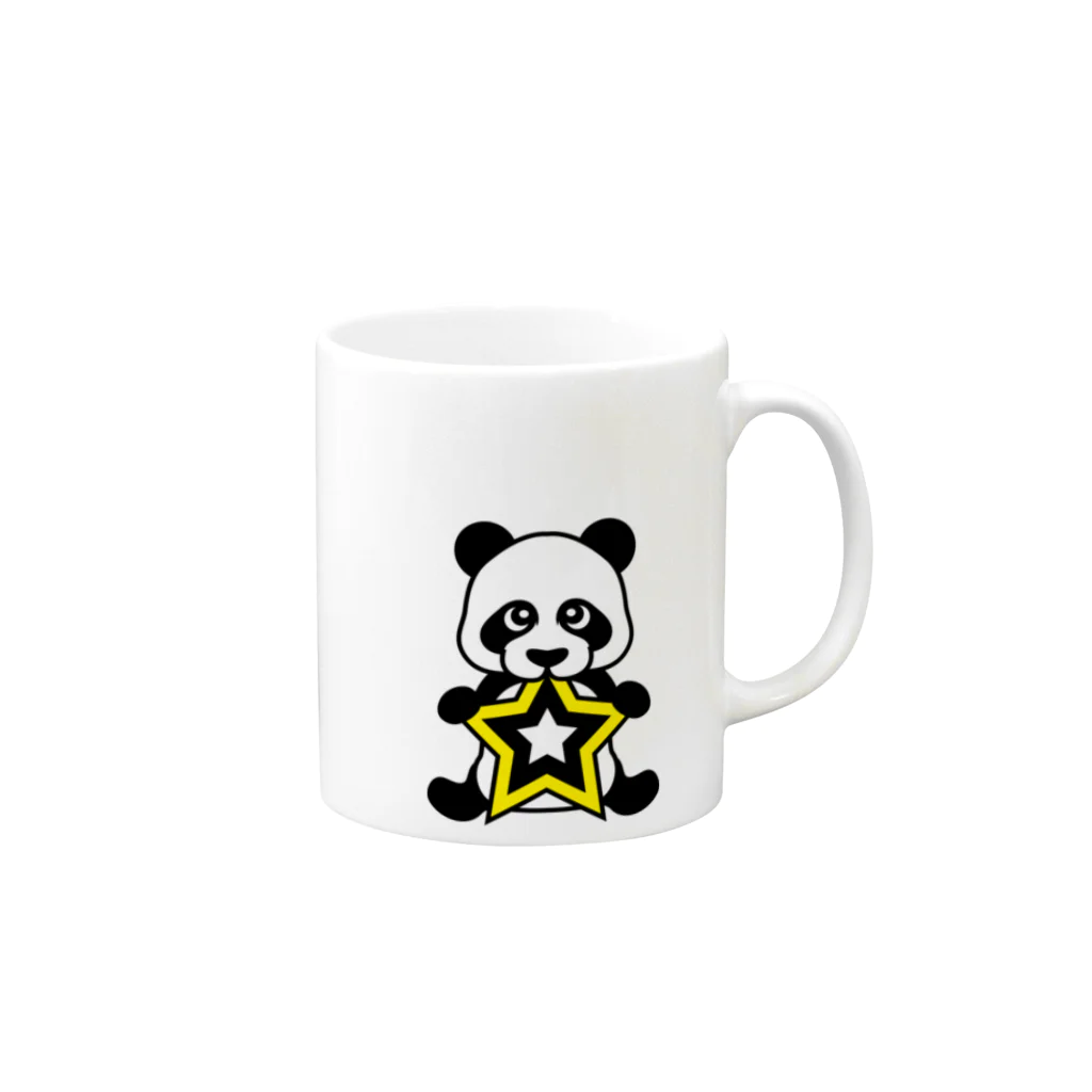 スターグッズのパンダ＆スター Mug :right side of the handle