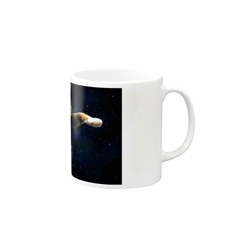 。(まる)@猫垢の宇宙ねこ Mug :right side of the handle