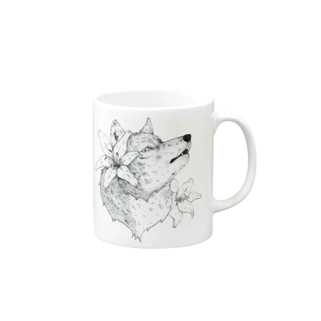 篠山。のスカシユリ Mug :right side of the handle