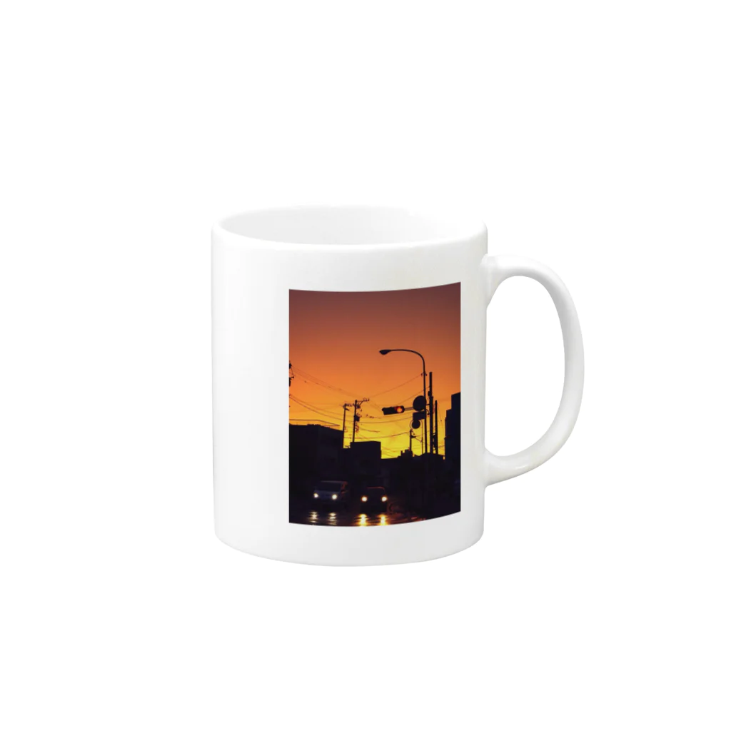 空色ショップの夕焼け Mug :right side of the handle