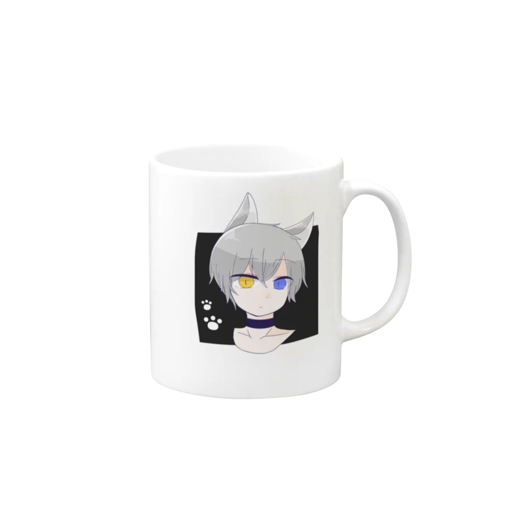 むぎ松@トド松推し／おそ松垢の狼人 Mug :right side of the handle