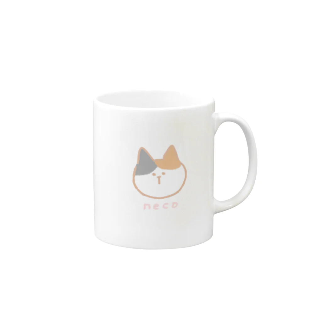 neco、のneco、　マグカップ Mug :right side of the handle