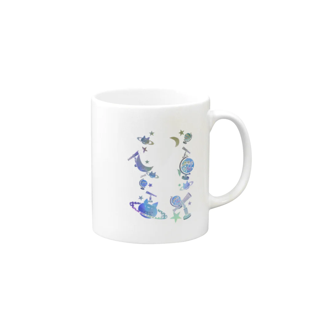 (ー３ー)うさこの宇宙 Mug :right side of the handle