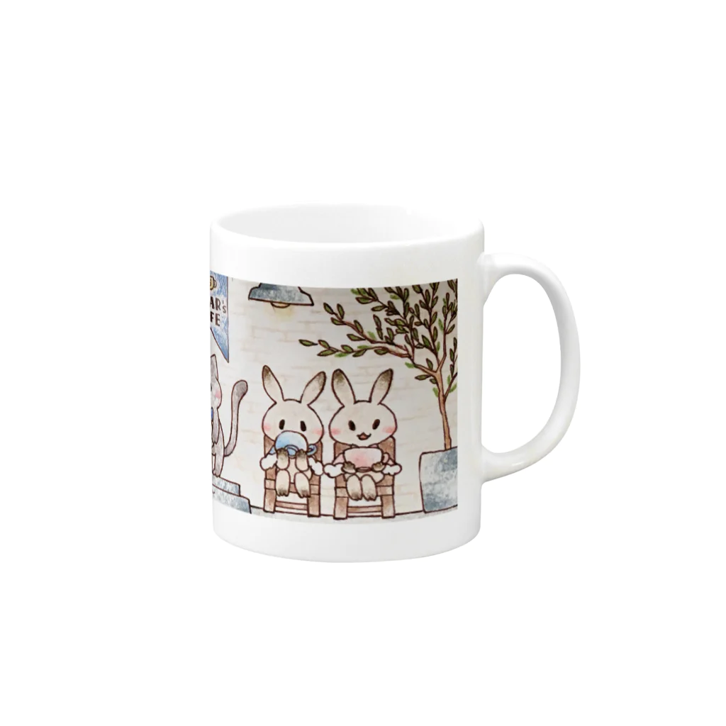 くれよんのらくがきのBear’s cafe の仲間たち Mug :right side of the handle