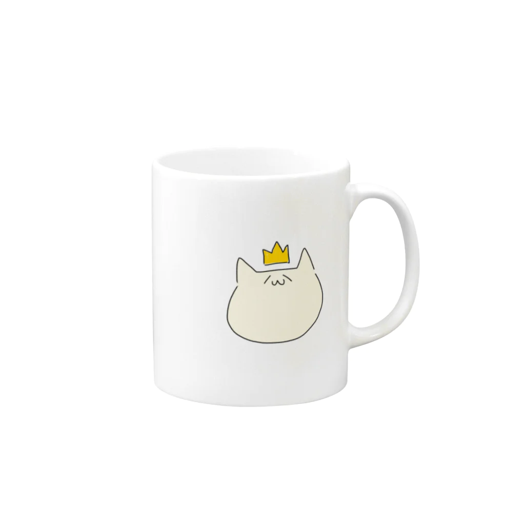 カニミソのユル猫 キング Mug :right side of the handle